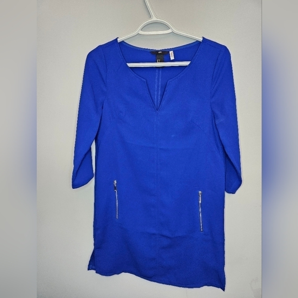 H&M Electric Blue Shift Dress size